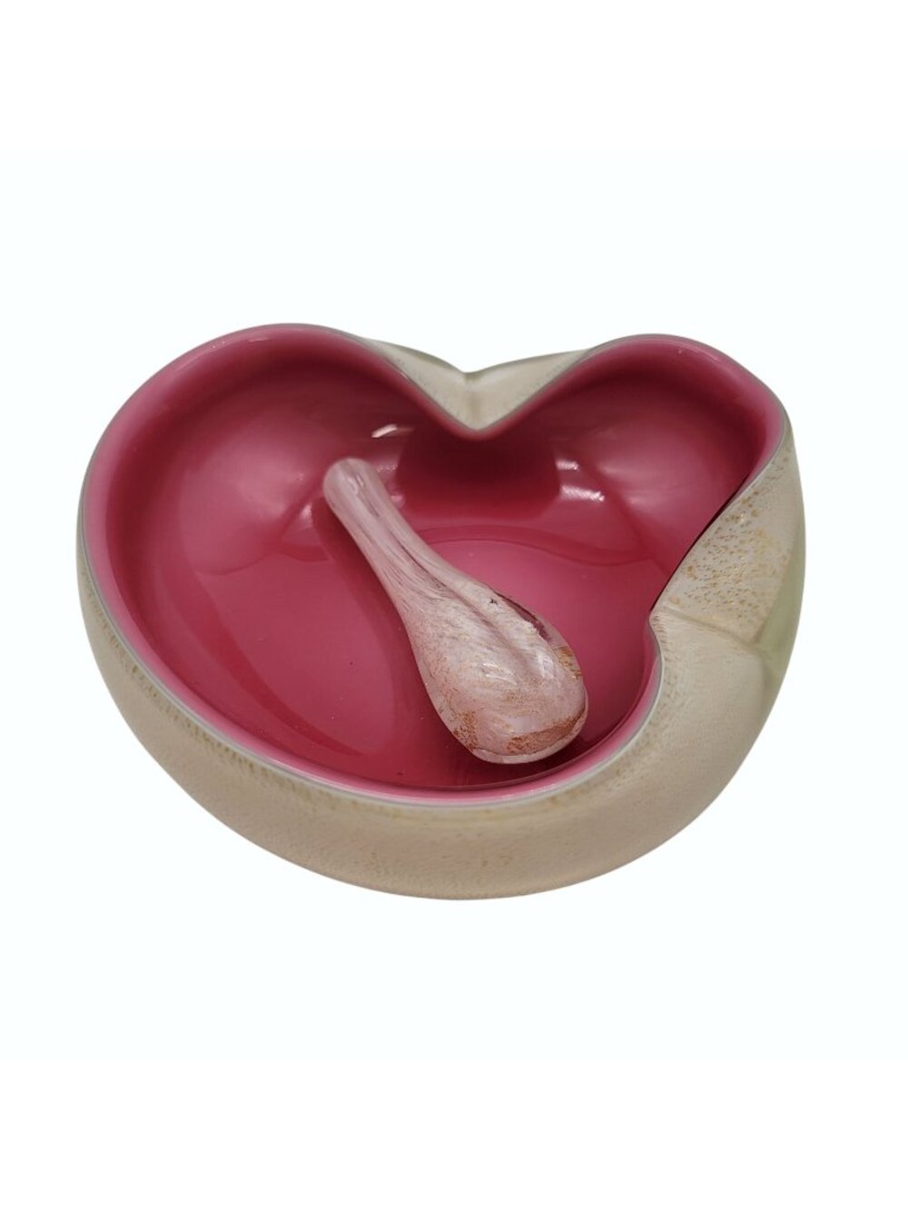 Barovier & Toso Murano Glass Pink Cigar Ashtray with Grinder